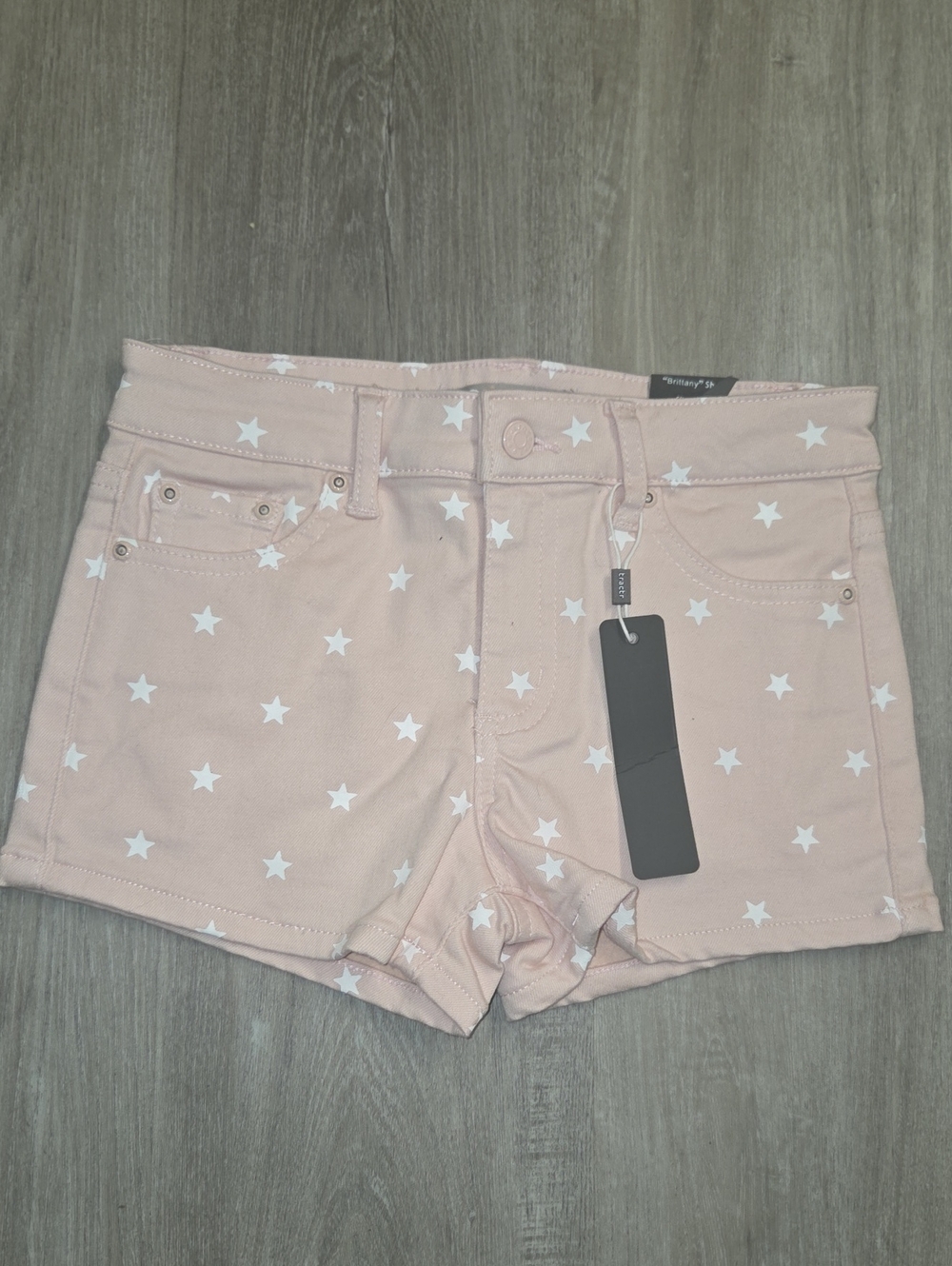 Girl's Pink Star Print Cotton Shorts